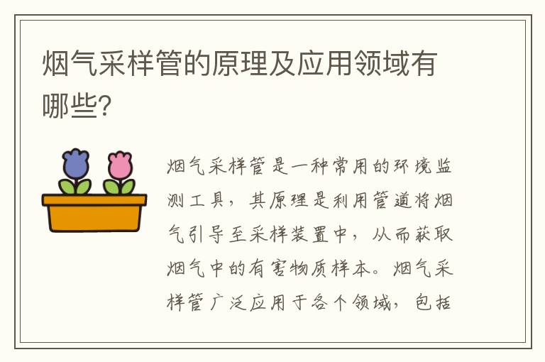 煙氣采樣管的原理及應用領(lǐng)域有哪些？