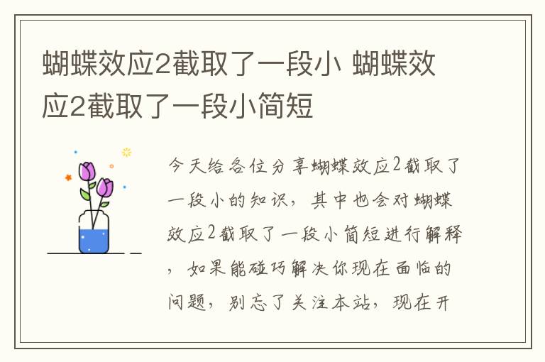 蝴蝶效應2截取了一段小 蝴蝶效應2截取了一段小簡(jiǎn)短